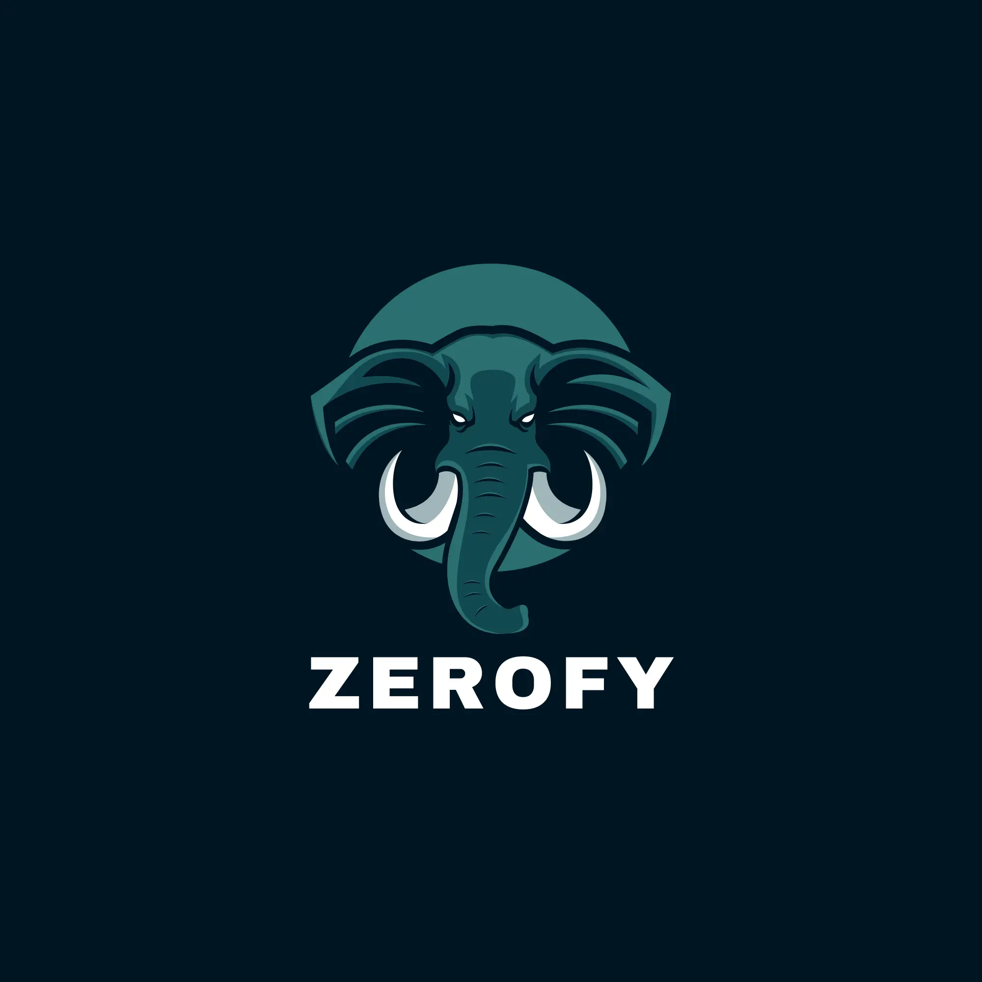 The ZeroFy logo: a stylised mammoth head with tusks above the ZeroFy wordmark
